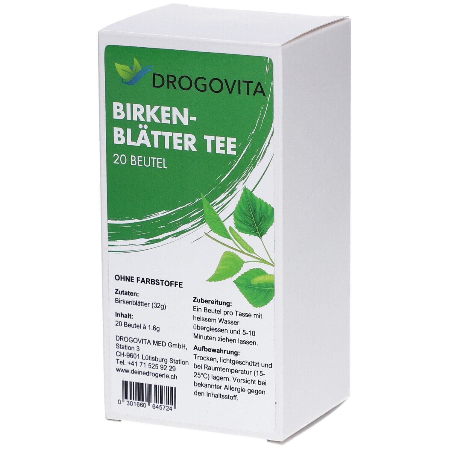 DROGOVITA Birkenblätter Tee Btl 20 Stk
