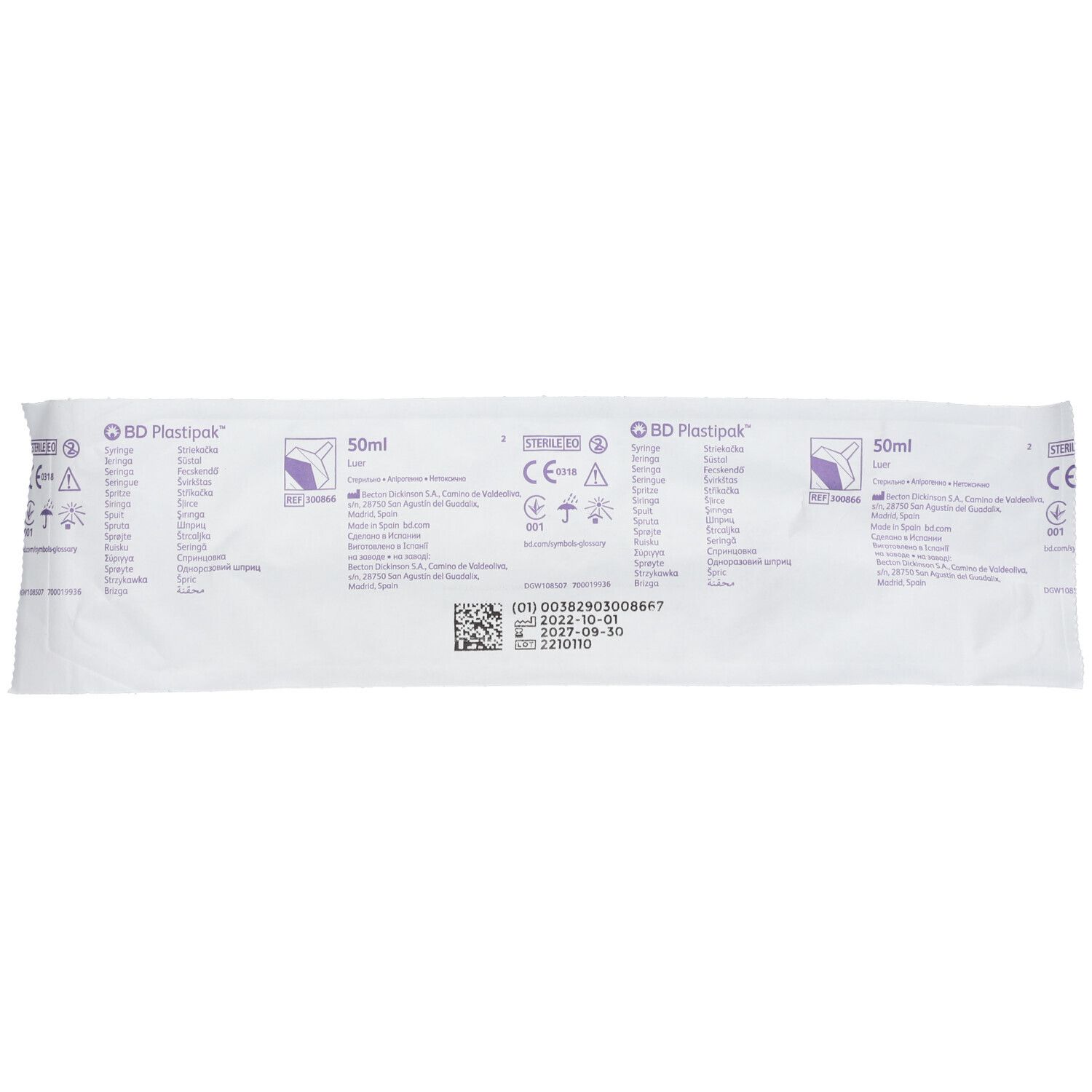 BD Plastipak Spritze 50/60ml L3tlg exzentr