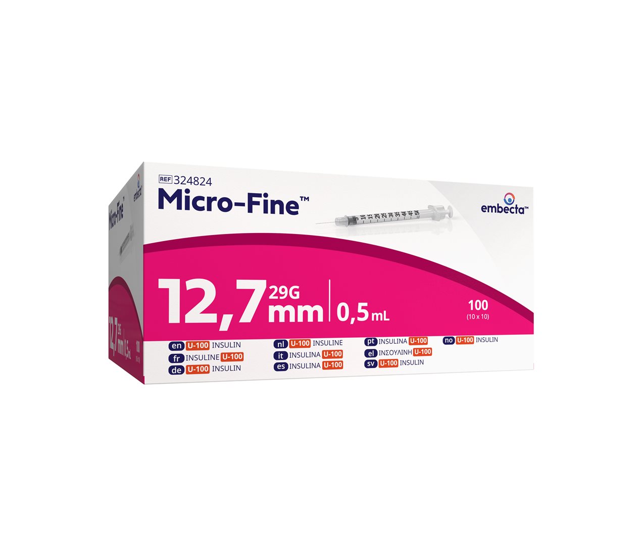 EMBECTA U100 Mic-Fine Ins Spr 0.5ml 12.7mm 100 Stk