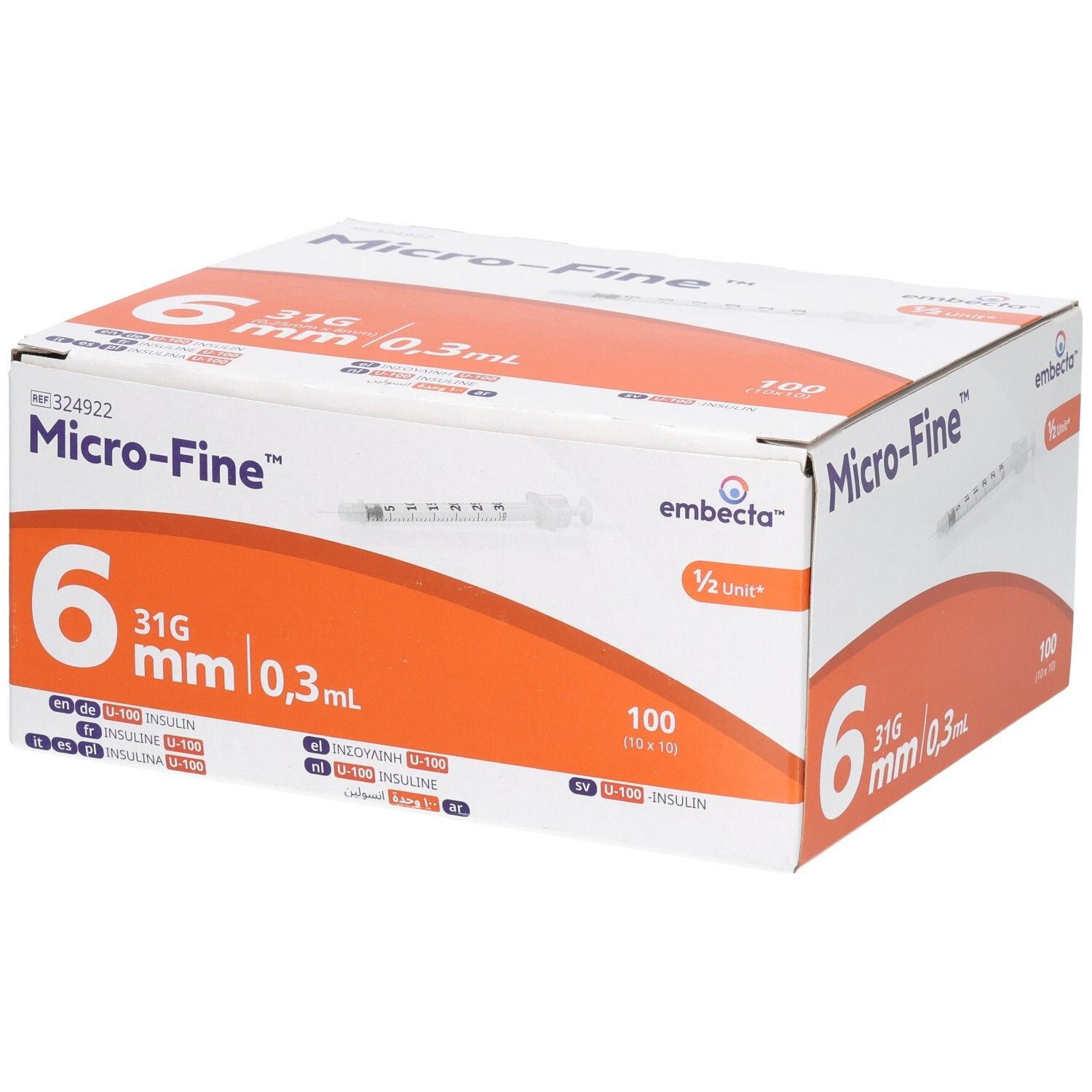 EMBECTA U100 Mic-Fi Ins Spr 31G 0.3ml 6mm 100 Stk