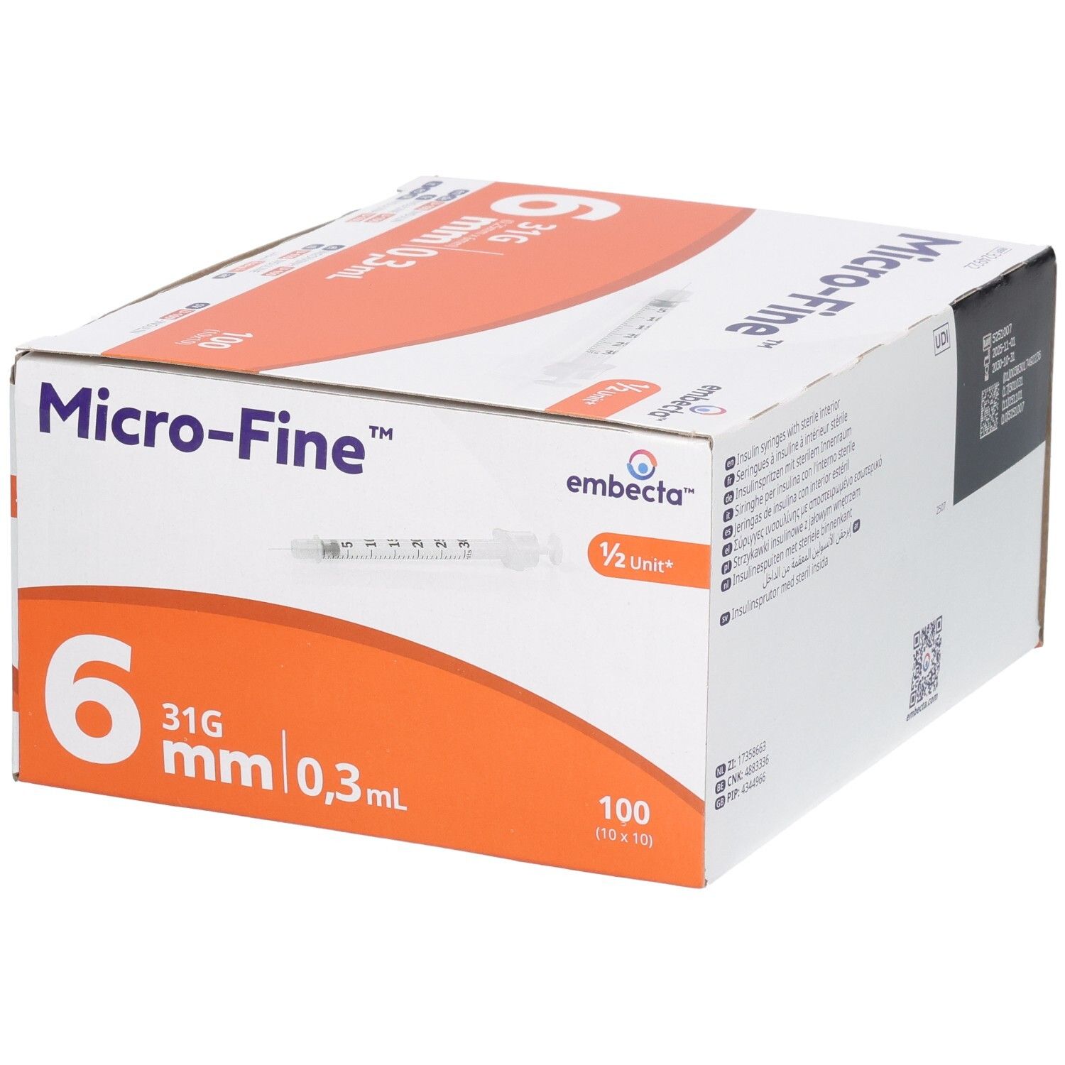 EMBECTA U100 Mic-Fi Ins Spr 31G 0.3ml 6mm 100 Stk