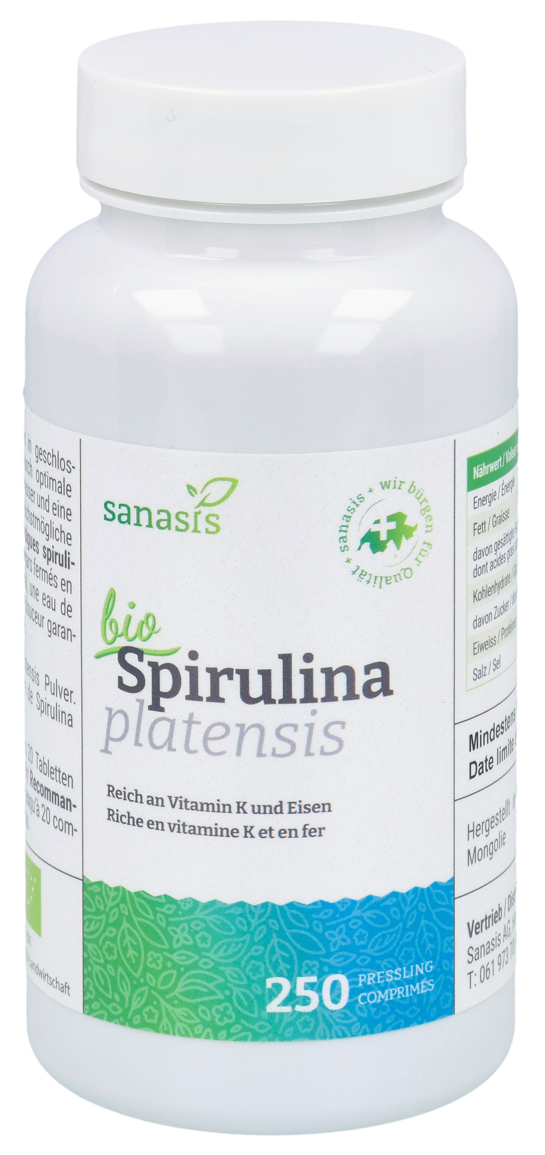 SANASIS Spirulina Tabl 400 mg Bio Ds 250 Stk