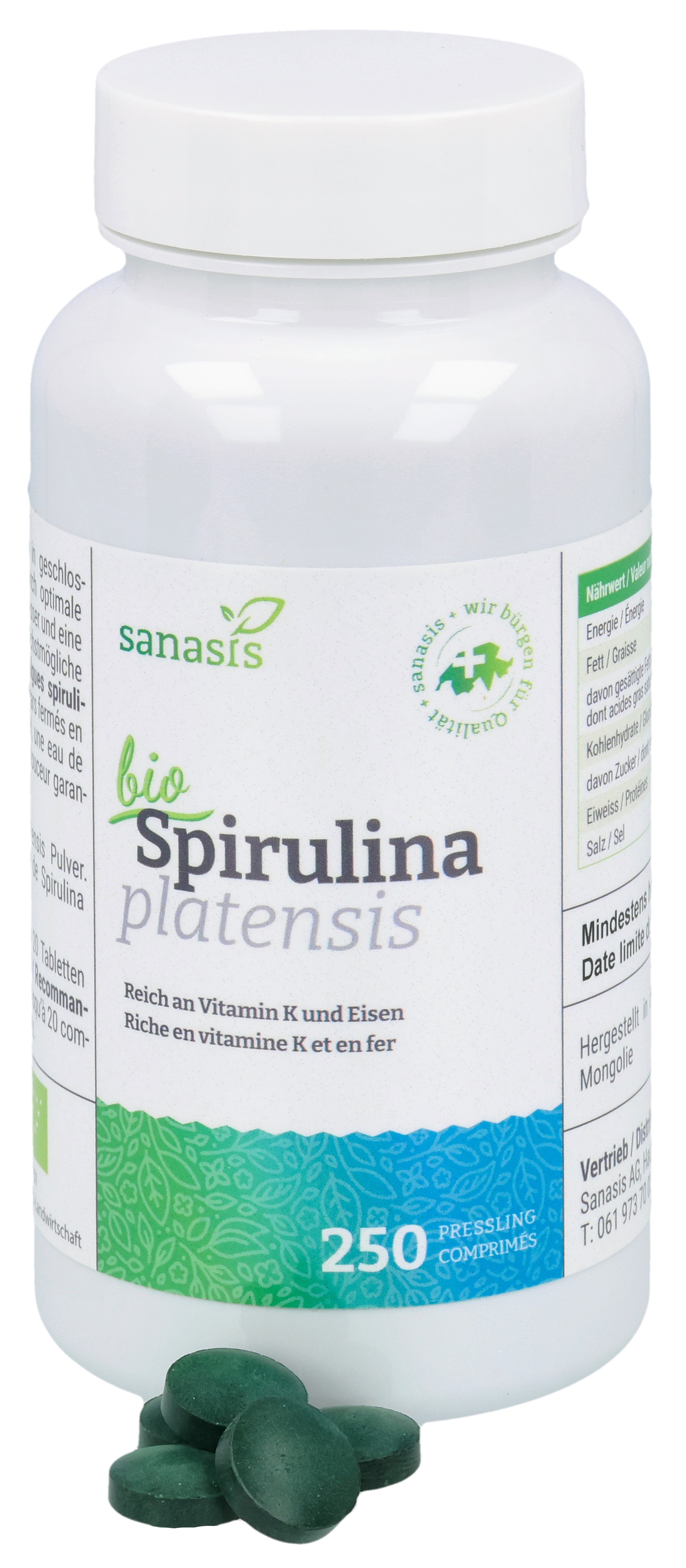 SANASIS Spirulina Tabl 400 mg Bio Ds 250 Stk