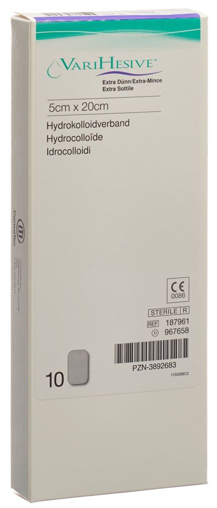VARIHESIVE Verband 5x20cm extra dünn 10 Stk