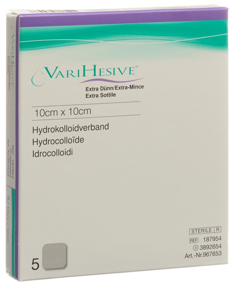VARIHESIVE Verband 10x10cm extra dünn 5 Stk