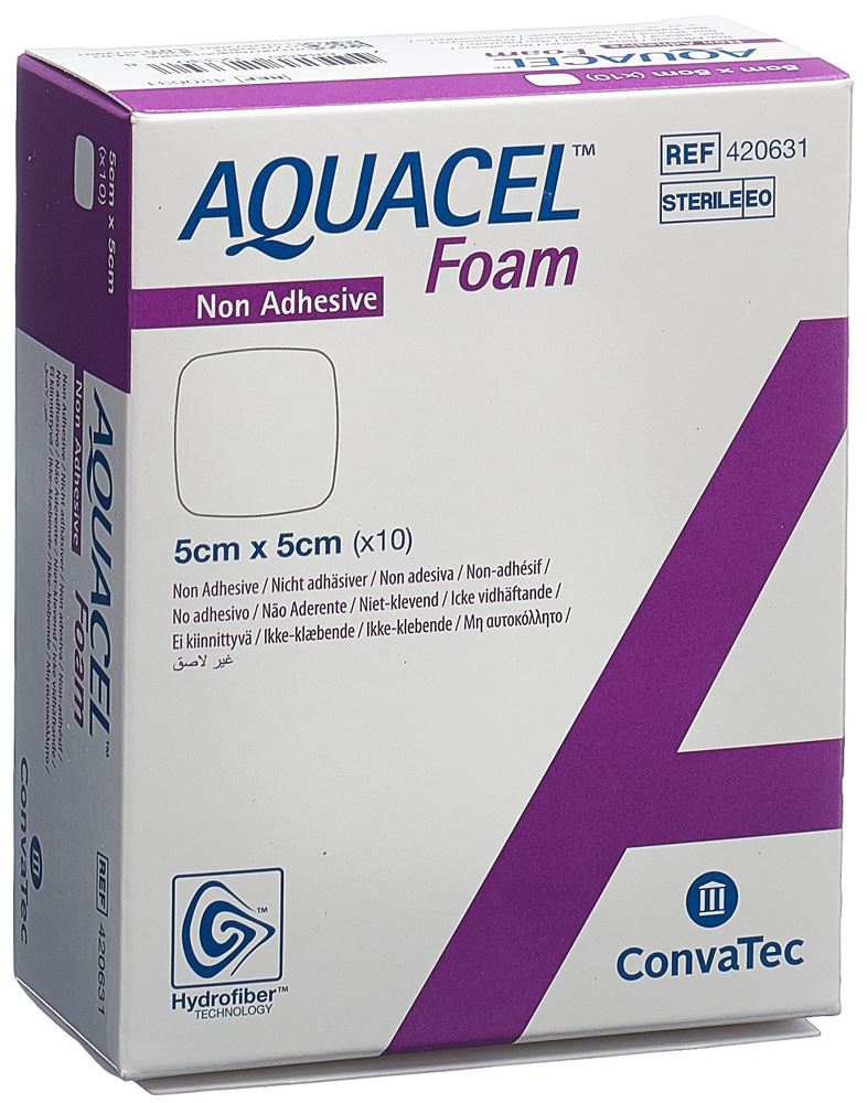 AQUACEL FOAM nicht-adhäsiv 5x5cm 10 Stk