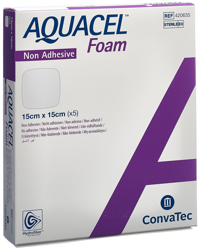 AQUACEL FOAM nicht-adhäsiv 15x15cm 5 Stk