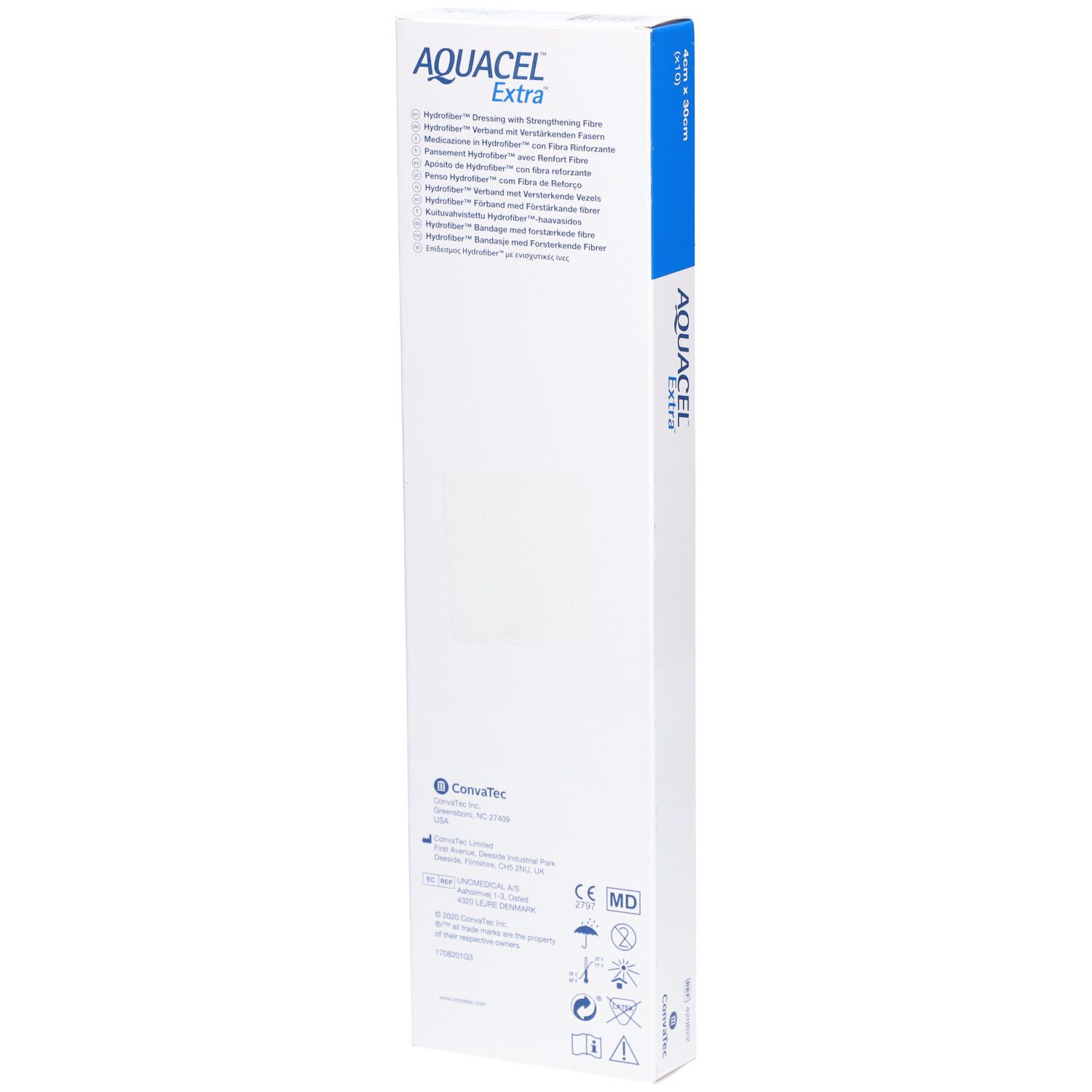 AQUACEL EXTRA Hydrofiber Verband 4x30cm 10 Stk