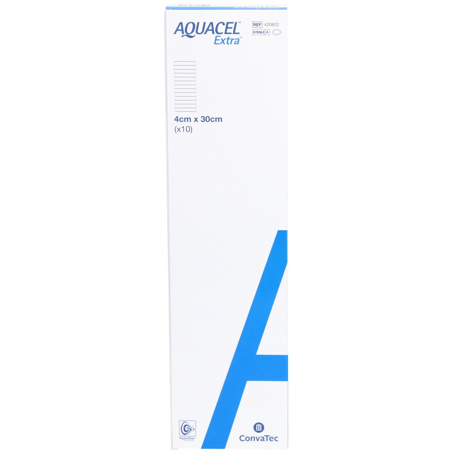 AQUACEL EXTRA Hydrofiber Verband 4x30cm 10 Stk