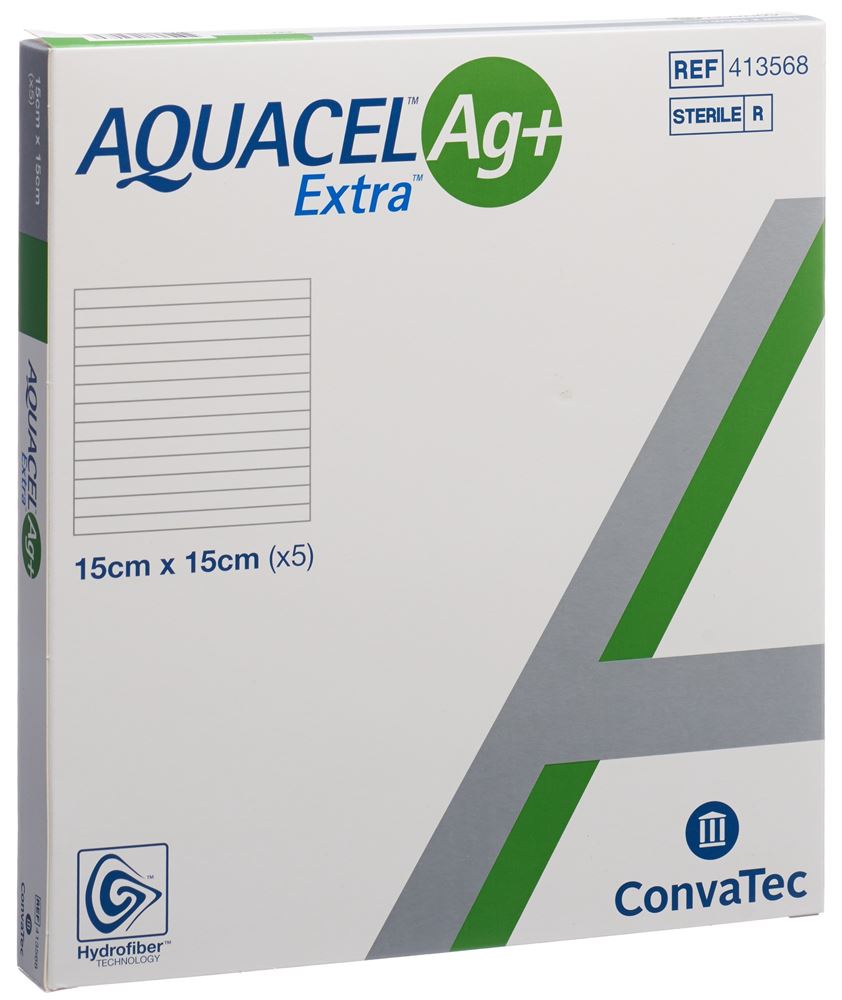 AQUACEL Ag+ Extra Kompresse 15x15cm 5 Stk
