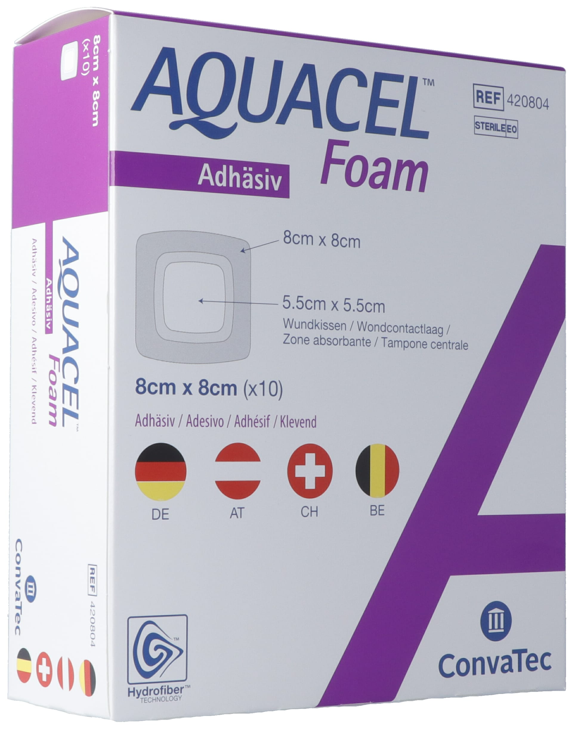 AQUACEL Foam adhäsiv 8x8cm 10 Stk