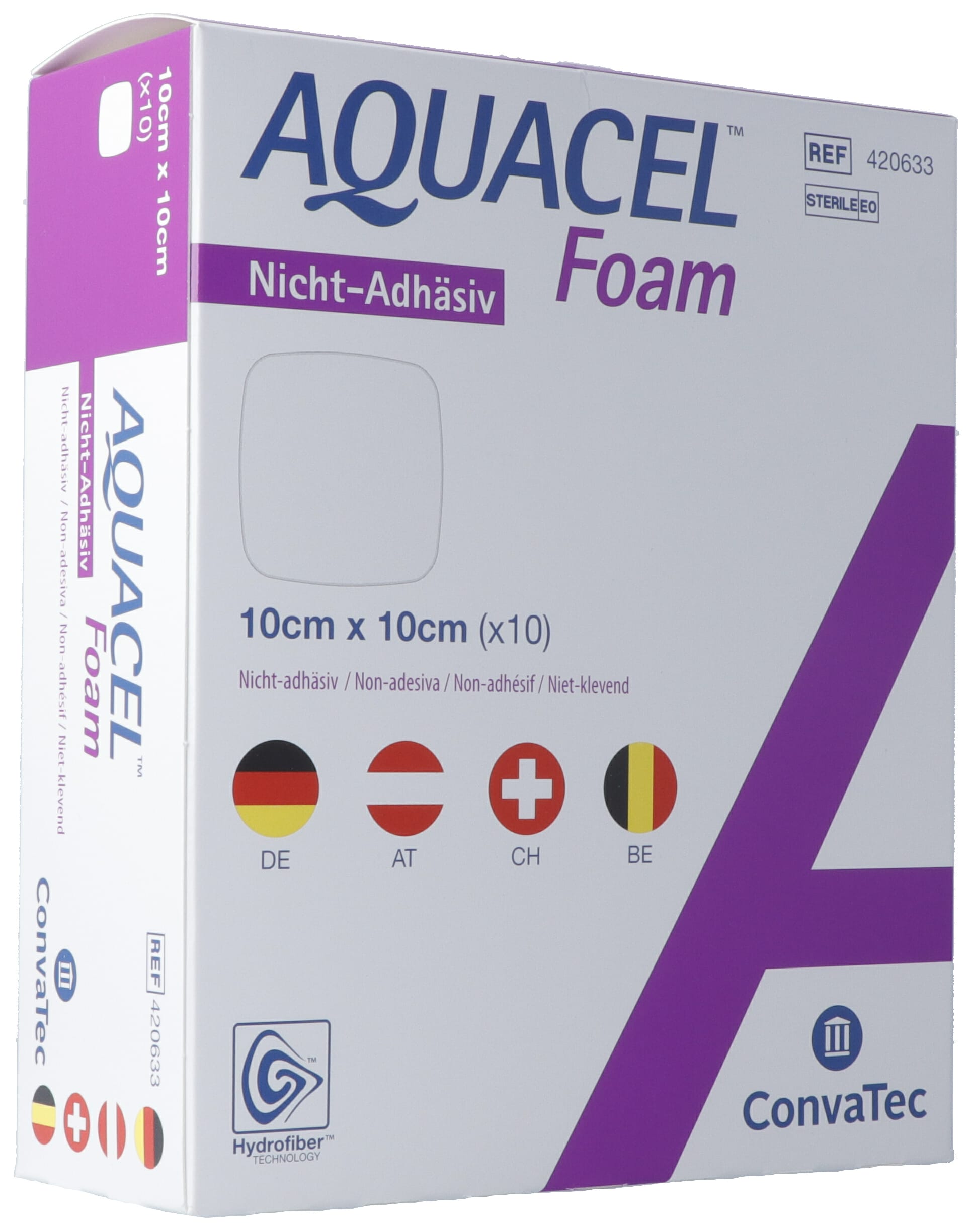 AQUACEL Foam nicht-adhäsiv 10x10cm 10 Stk