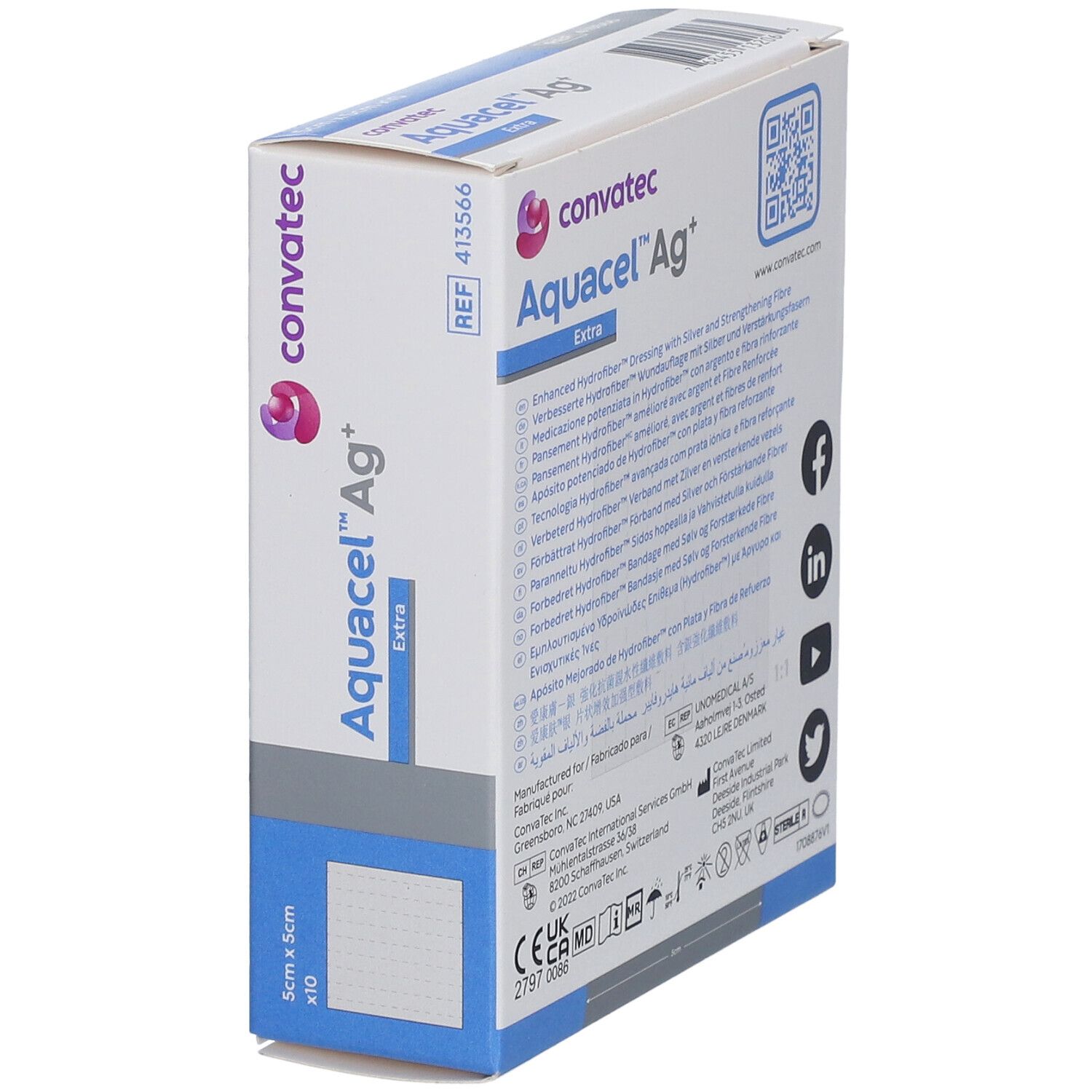 AQUACEL Ag+ Extra Kompresse 5x5cm (n) 10 Stk