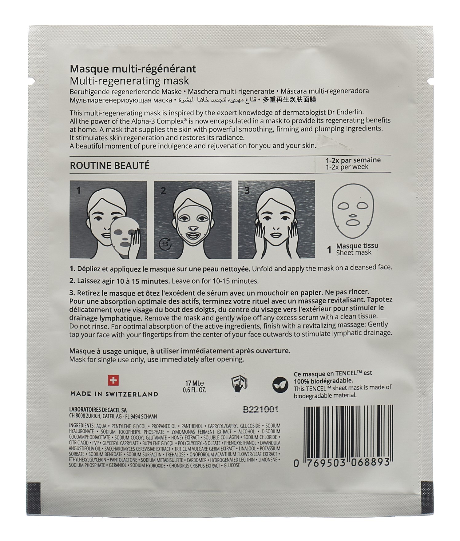 DECALYS Masque alpha-régénérant 3 Stk