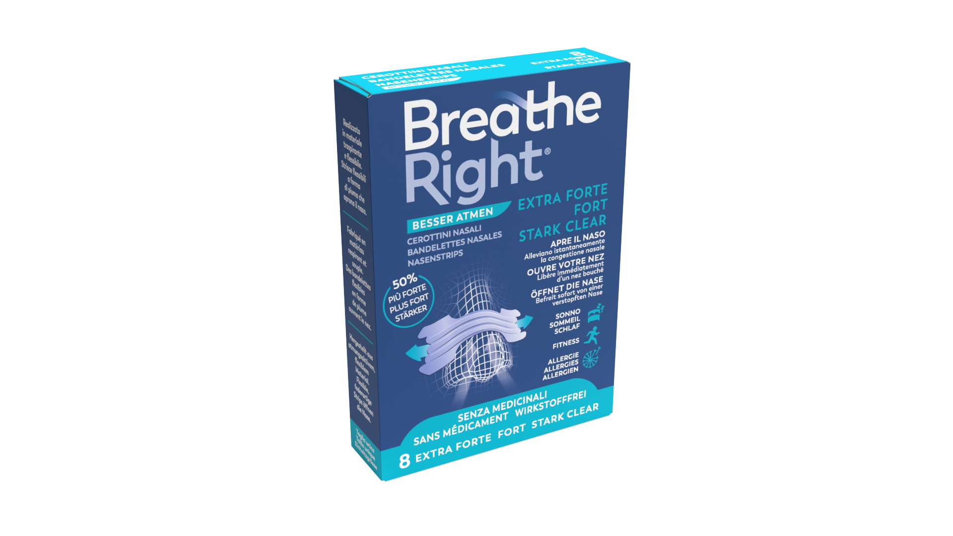 BREATHE RIGHT Nasenpfl EXTRA Stren CLEAR 8 Stk
