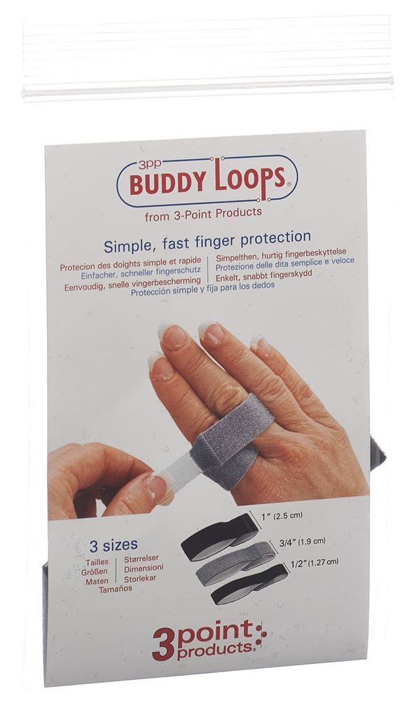 3PP Buddy Loops 1/2" 1.27cm breit schwarz 5 Stk