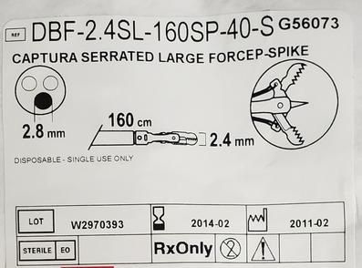 Captura Hot Serrated Forceps W/o Spike, 1 Each