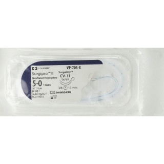VP-705-X SURGIPRO*II 5-0 BLU 75CM CV11DA
