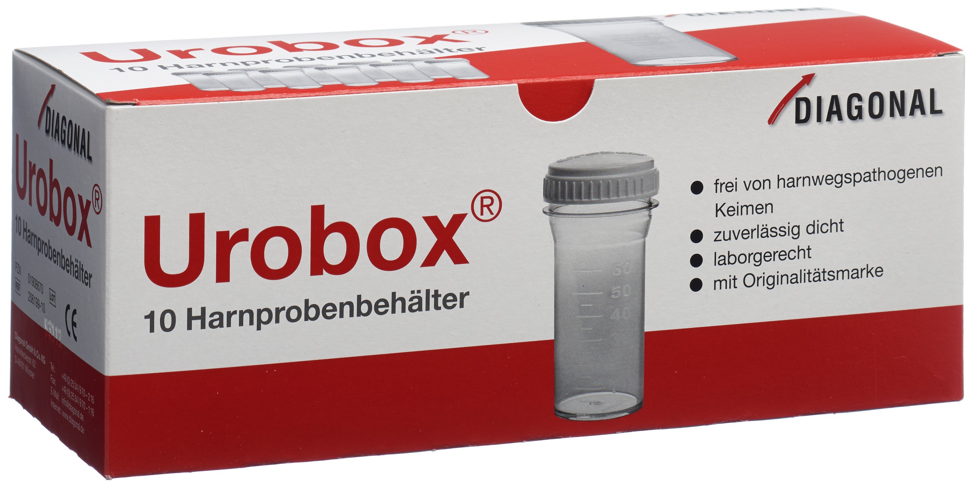 UROBOX Harnprobenbehälter 60ml keimfrei 10 Stk