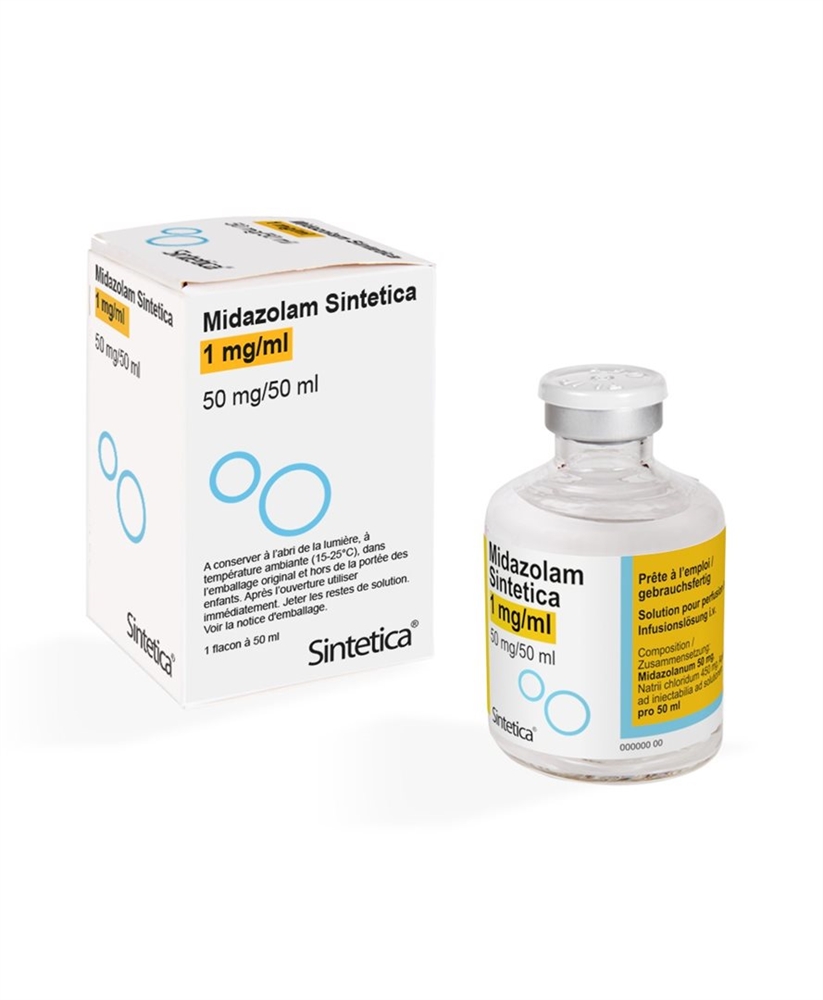 MIDAZOLAM Sintetica Inj Lös 50 mg/50ml Vial 50 ml