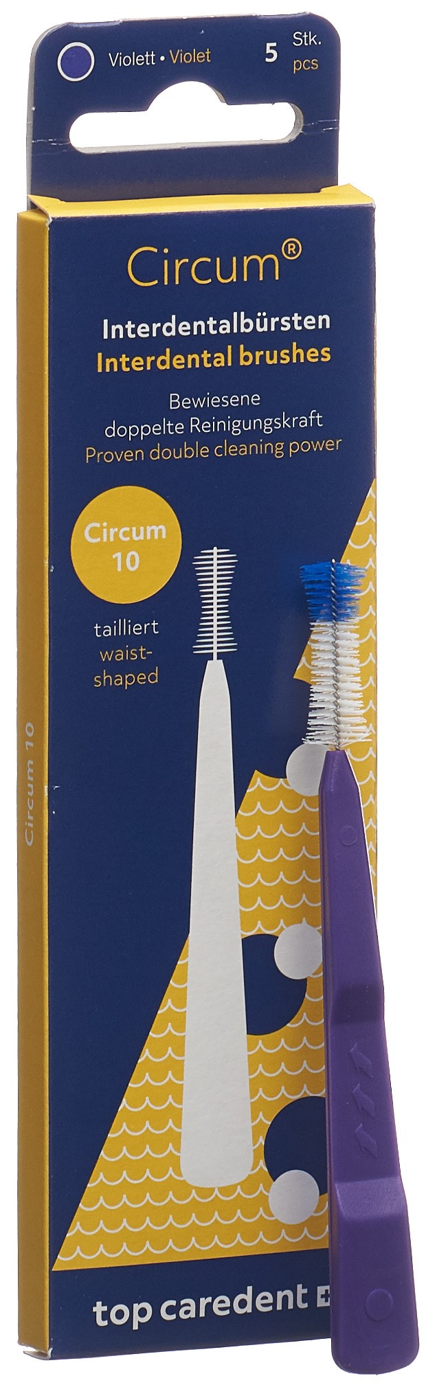 TOP CAREDENT Circum 10 Int Bürsten violett 5 Stk