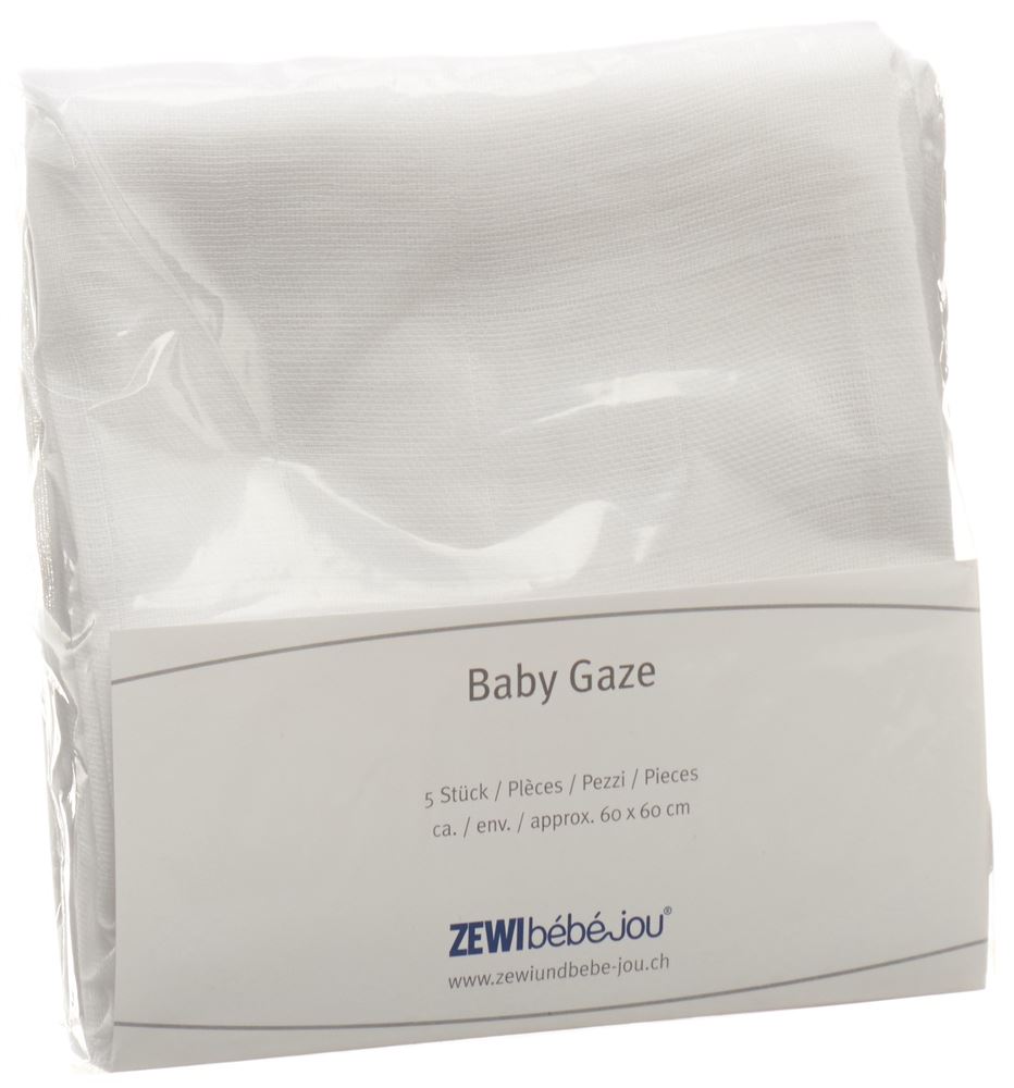 ZEWI BABY GAZE 9/7 Windeln 60x60cm 5 Stk