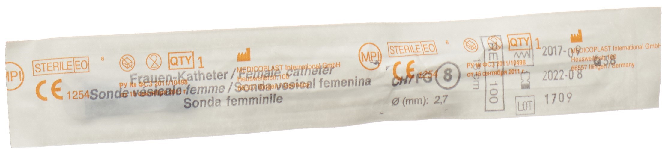 QUALIMED Frauenkatheter CH08 18cm PVC st