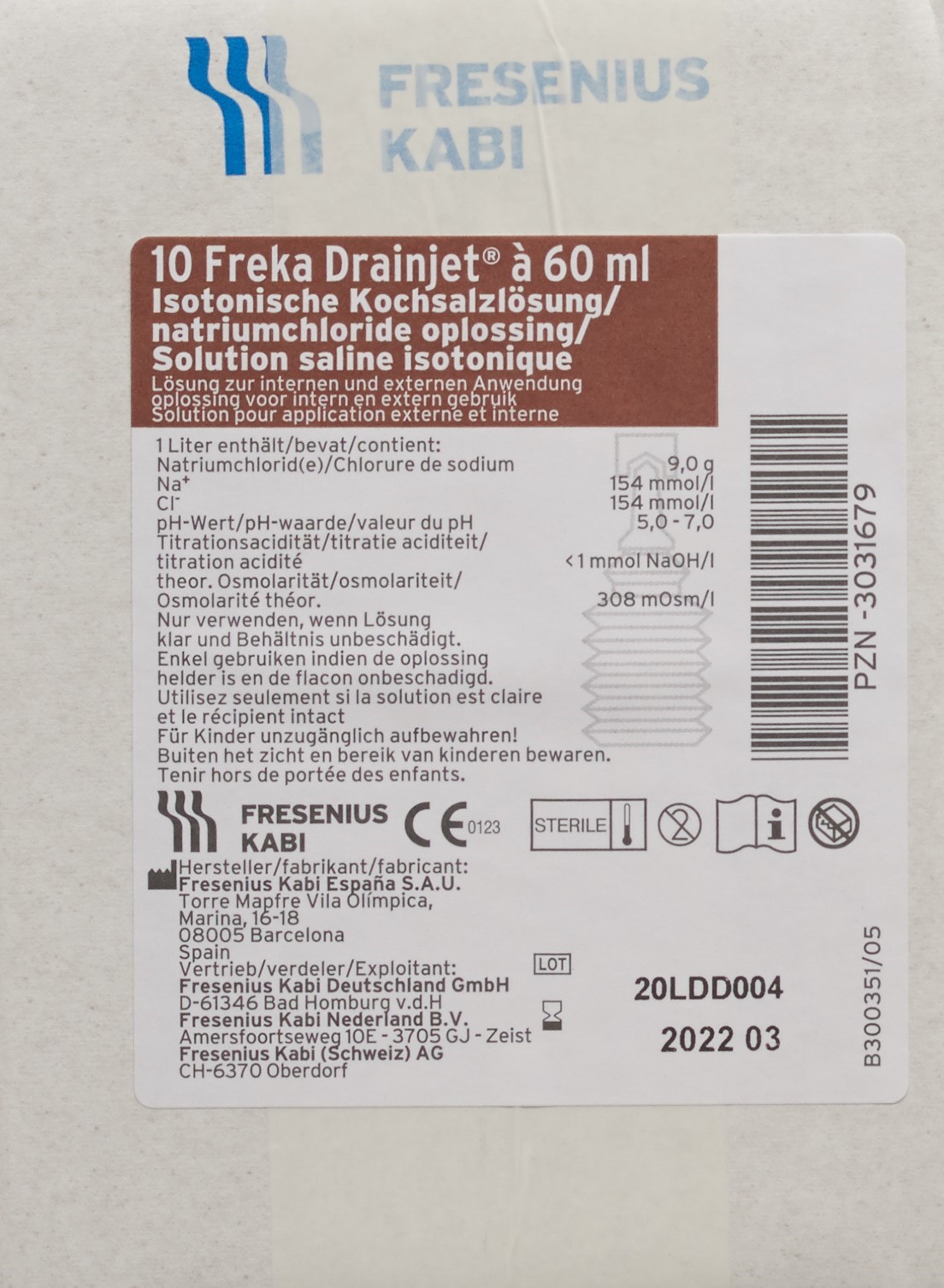 FREKA Drainjet NaCl 0.9% Spül Lös 10 x 60 ml