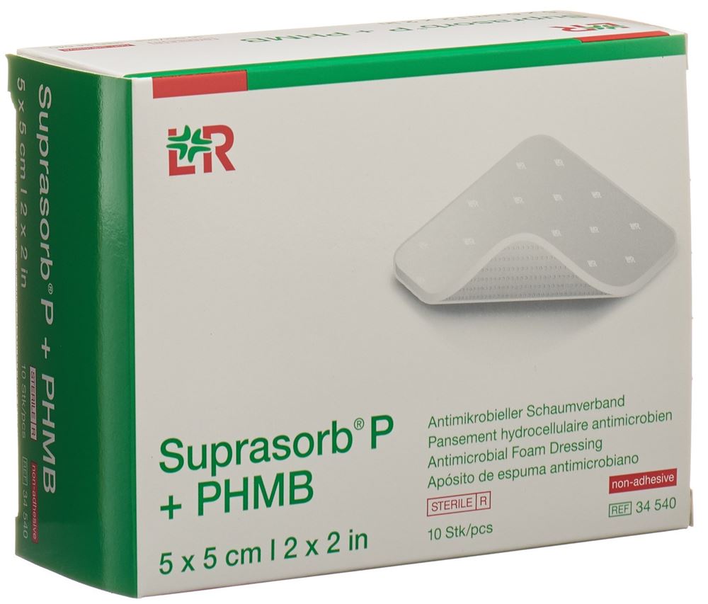 SUPRASORB P+PHMB Schaumverband 5x5cm 10 Stk