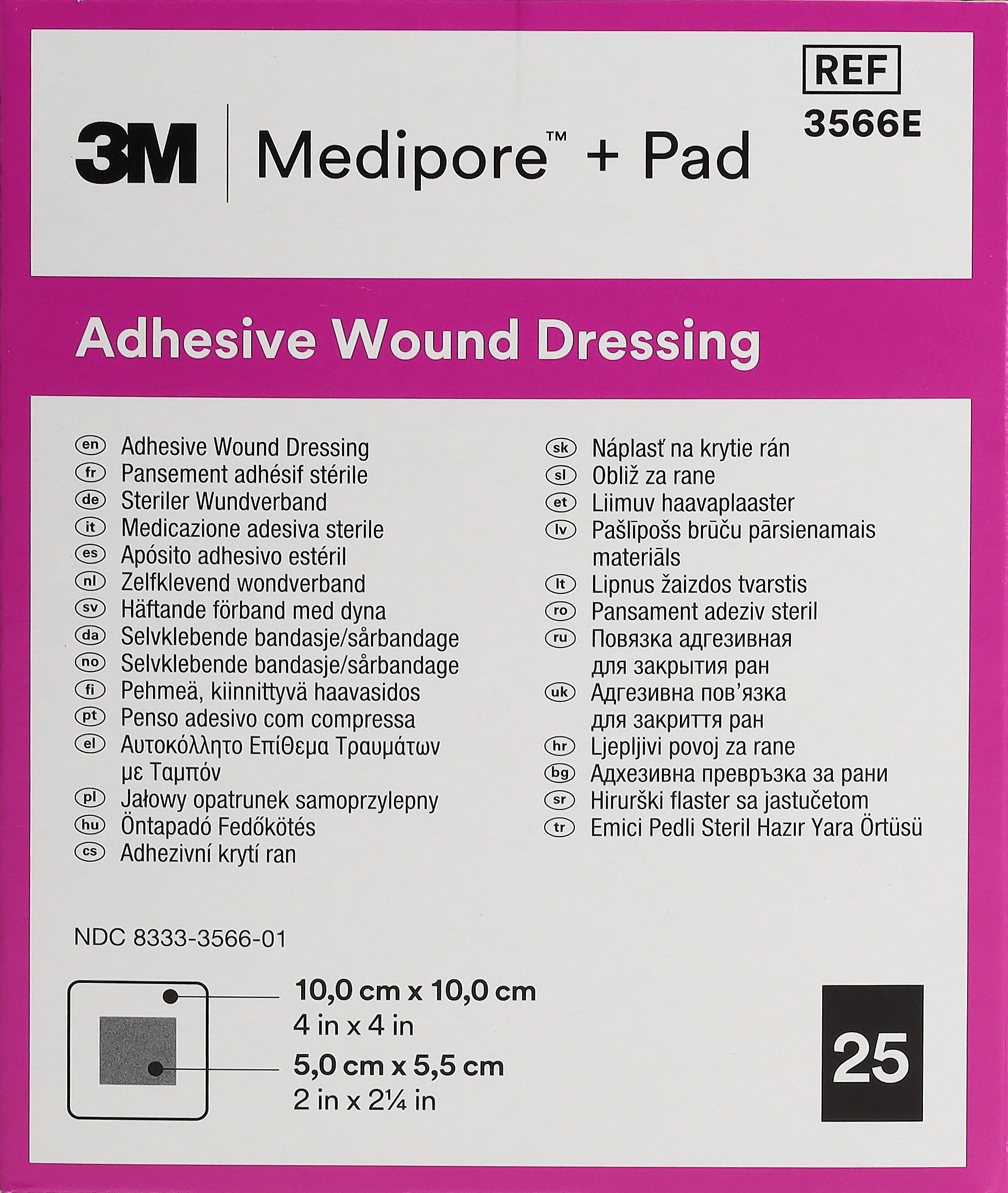 3M MEDIPORE+PAD 10x10cm Wundki 5x5.5cm (n) 25 Stk