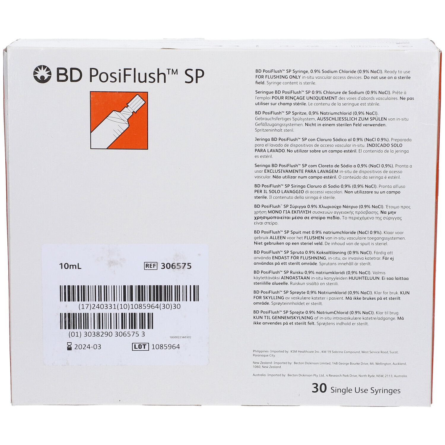 Spülsystem BD PosiFlush 10ml NaCl 0,9%