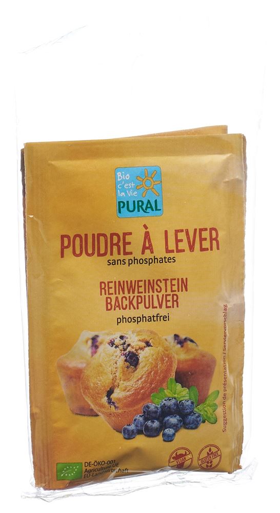 PURAL Backpulver Weinstein phosphatfr Bio 3 x 21 g