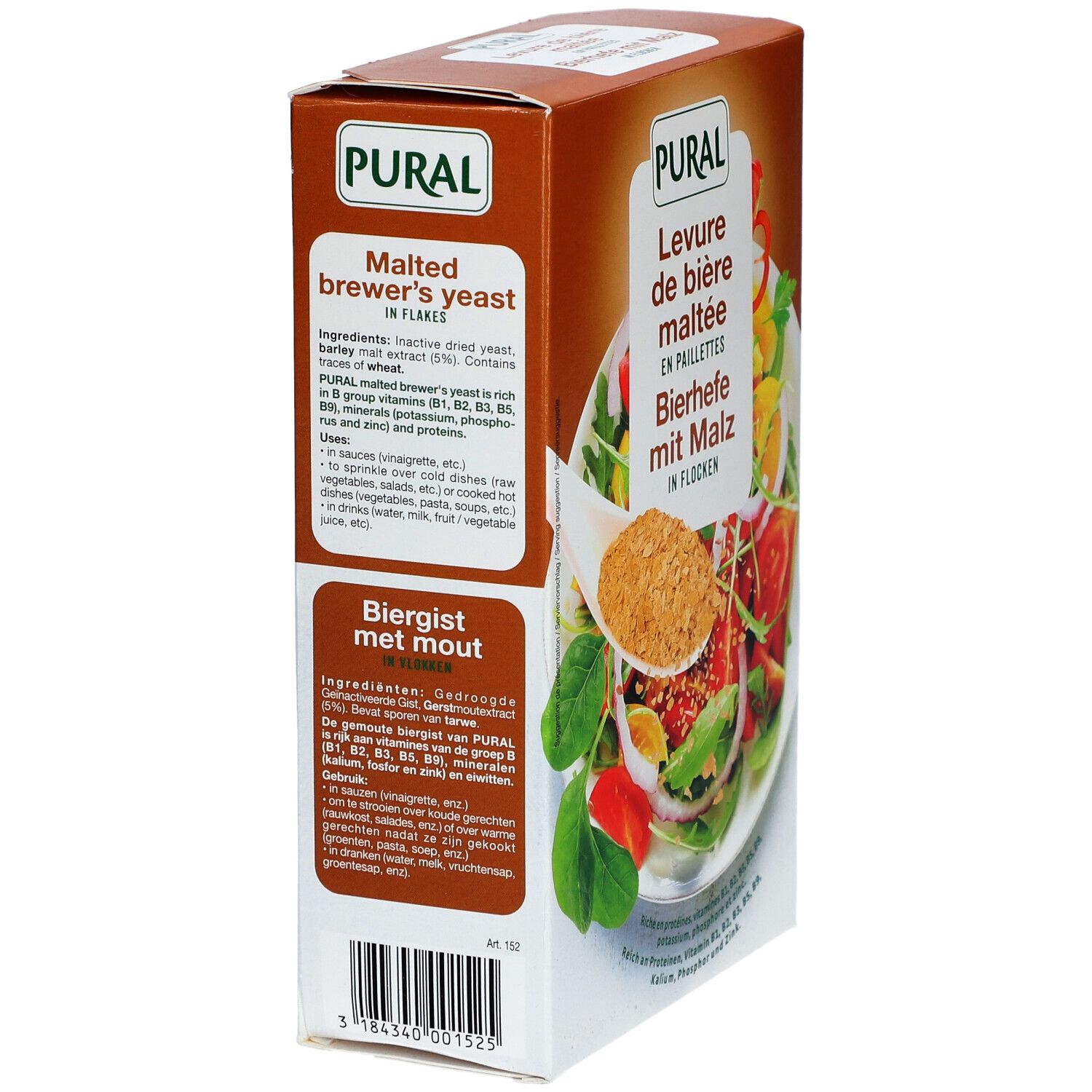 PURAL Bierhefeflocken mit Malz 200 g