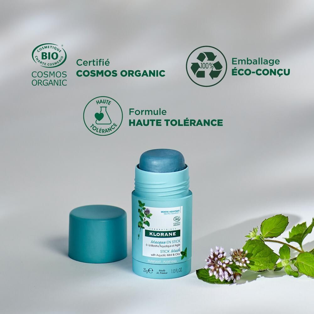 KLORANE Stick Gesichtsmaske Wasserminze Bio 25 ml