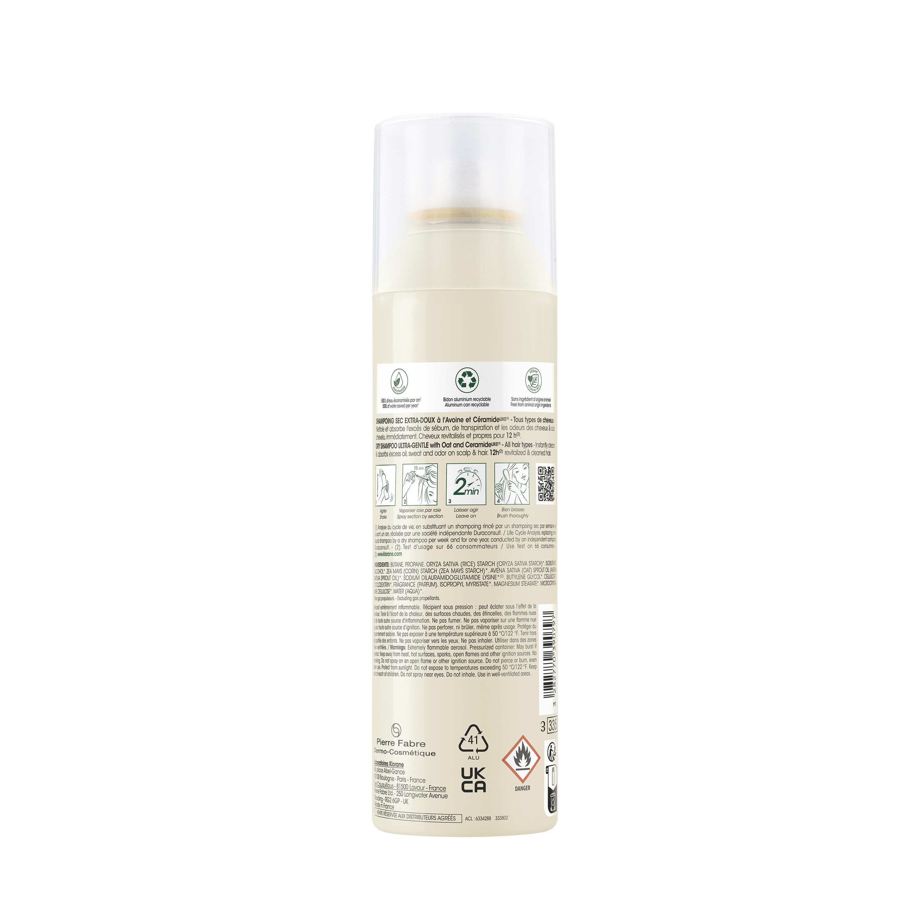 KLORANE Trockenshampoo Hafermilch (n) 150 ml