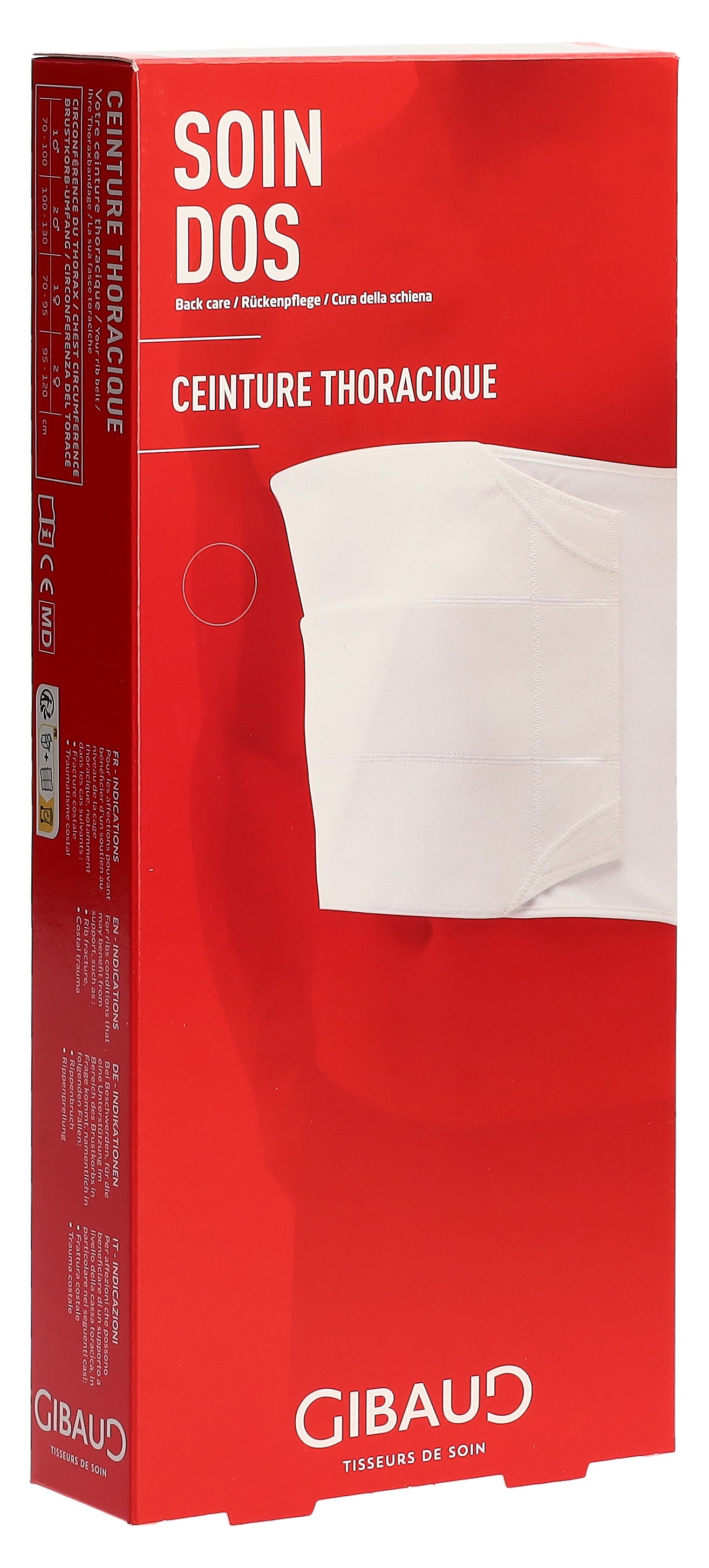 GIBAUD Rippengurt Herren Gr2 100-130cm weiss