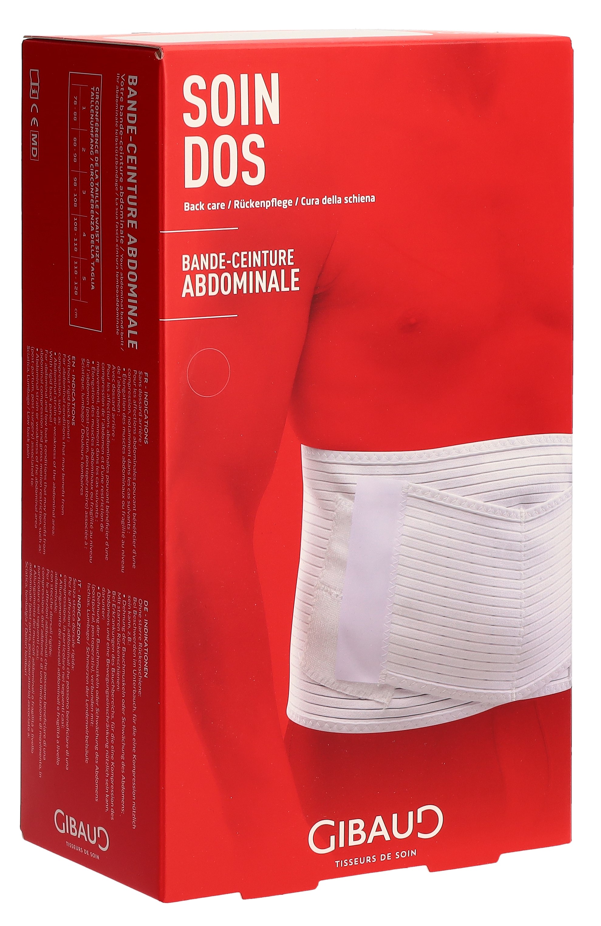 GIBAUD Abdominalstützgurt Gr4 108-118cm weiss