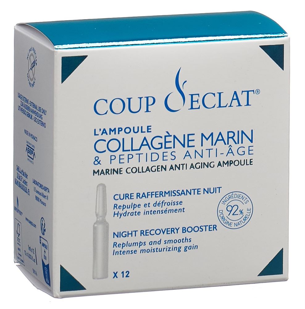 COUP D ECLAT Die Ampulle Meereskollagen 12 x 1 ml