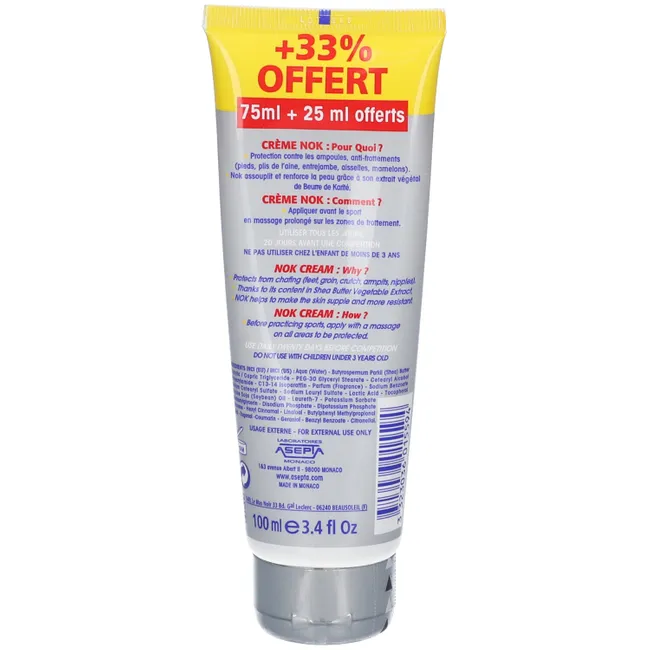 SPORTS AKILEINE NOK Creme geg Reibung +33% 100 ml