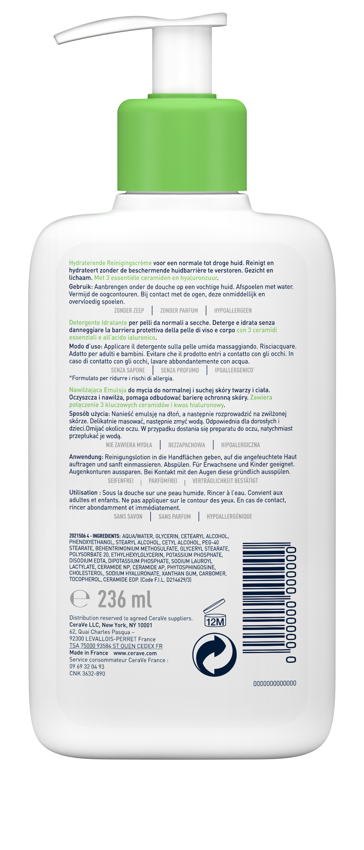 CERAVE Feuchtigkeitsspendende Reinigungslot 236 ml