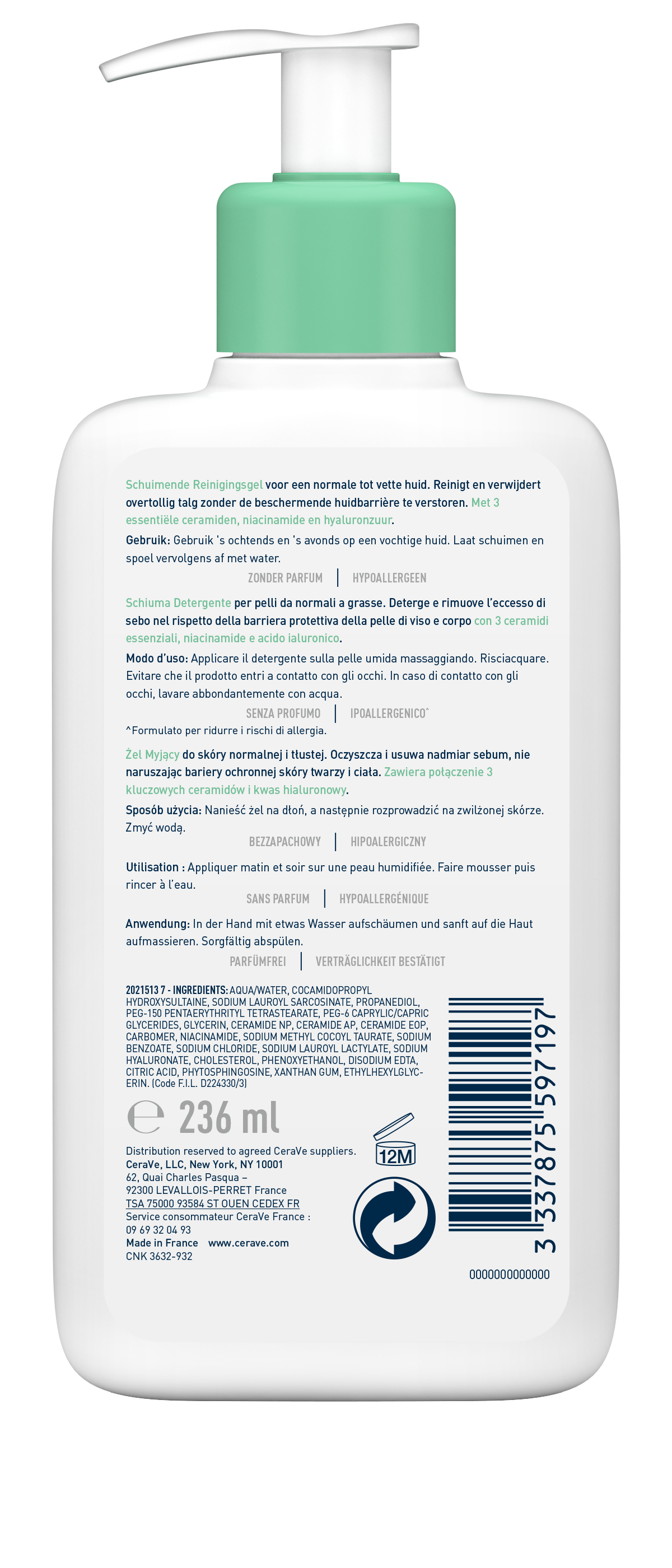 CERAVE Schäumendes Reinigungsgel Disp 236 ml