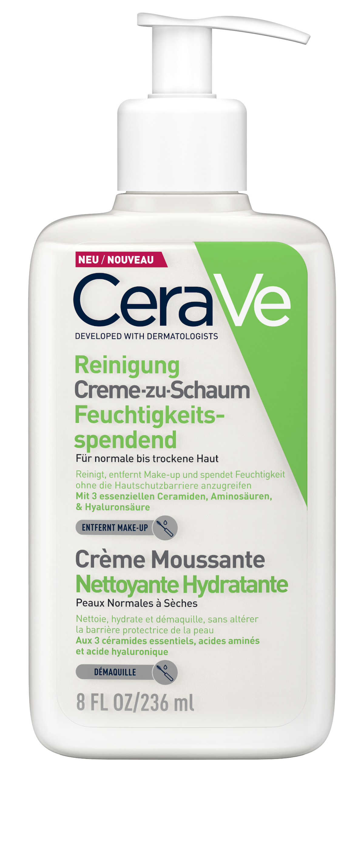 CERAVE Creme-zu-Schaum Reinigung Hydratant 236 ml