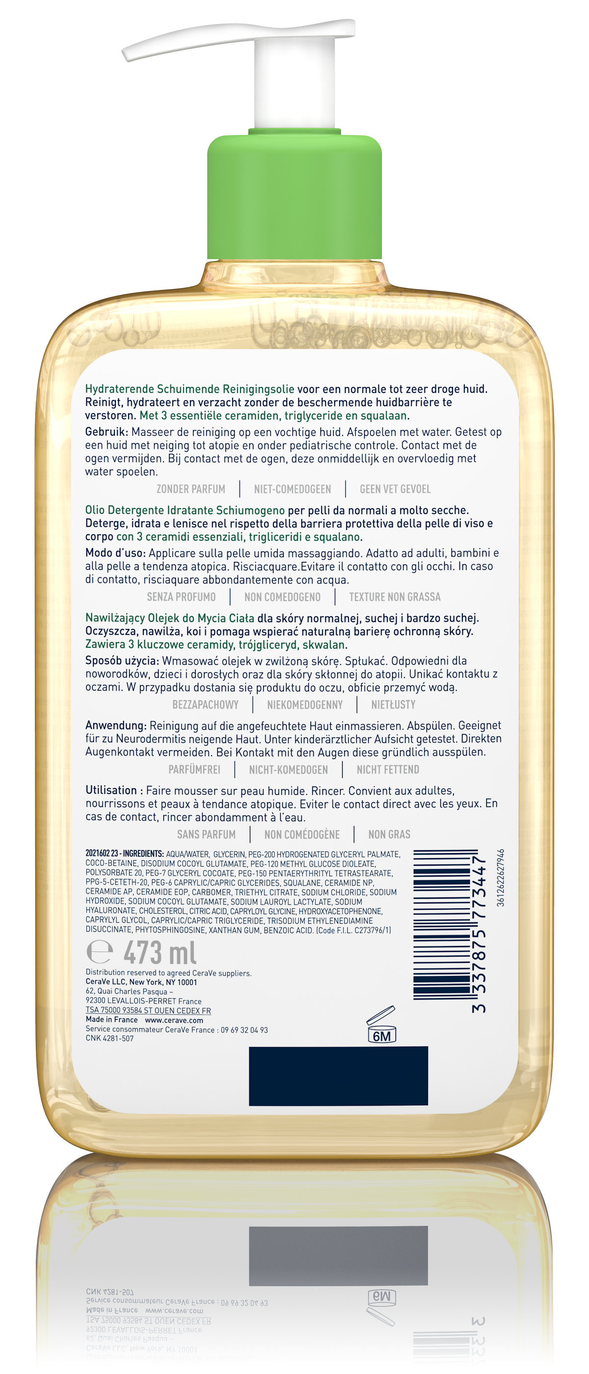 CERAVE Feuchtig schäum Reinigungsöl Disp 473 ml