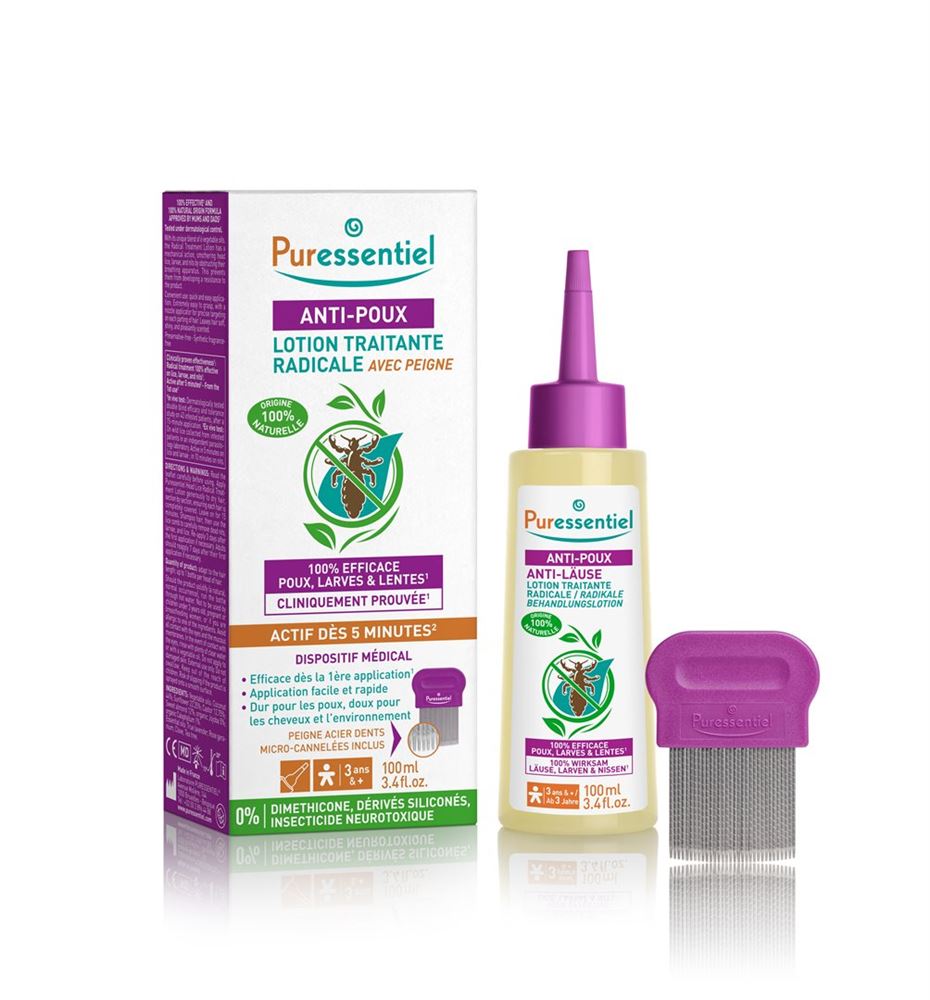 PURESSENTIEL Anti-Läuse Lotion mit Kamm 100 ml