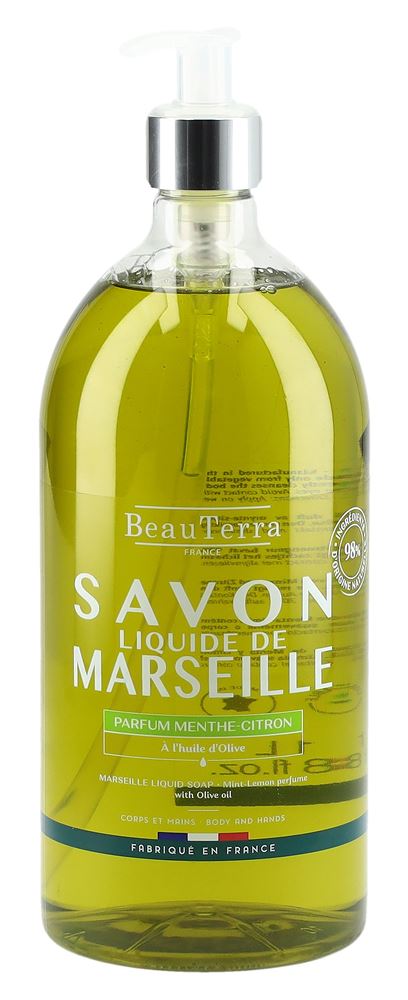 BEAUTERRA Flüssigseife Marseille Minze Zit 1000 ml