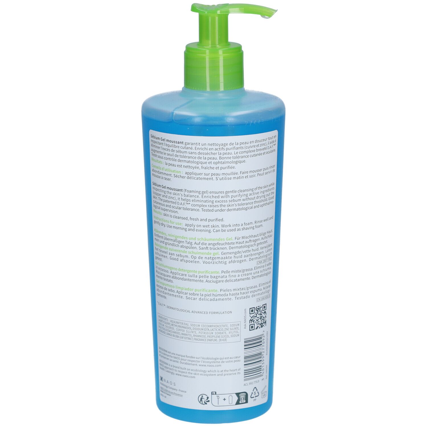 BIODERMA Sébium Gel Moussant Disp 500 ml