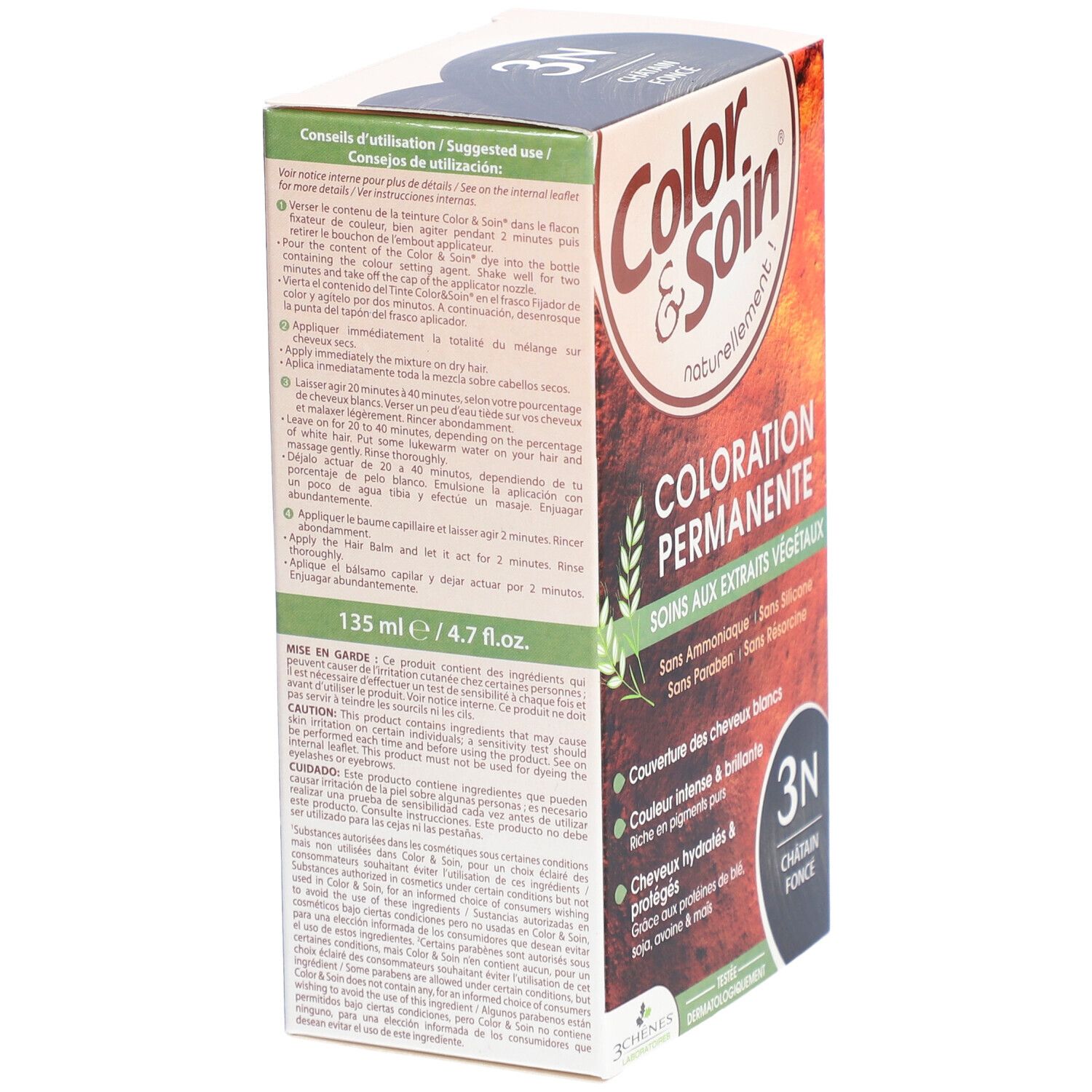 COLOR & SOIN Coloration 3N châtain foncé 135 ml