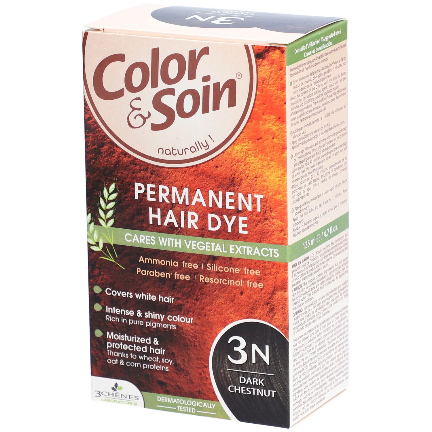 COLOR & SOIN Coloration 3N châtain foncé 135 ml
