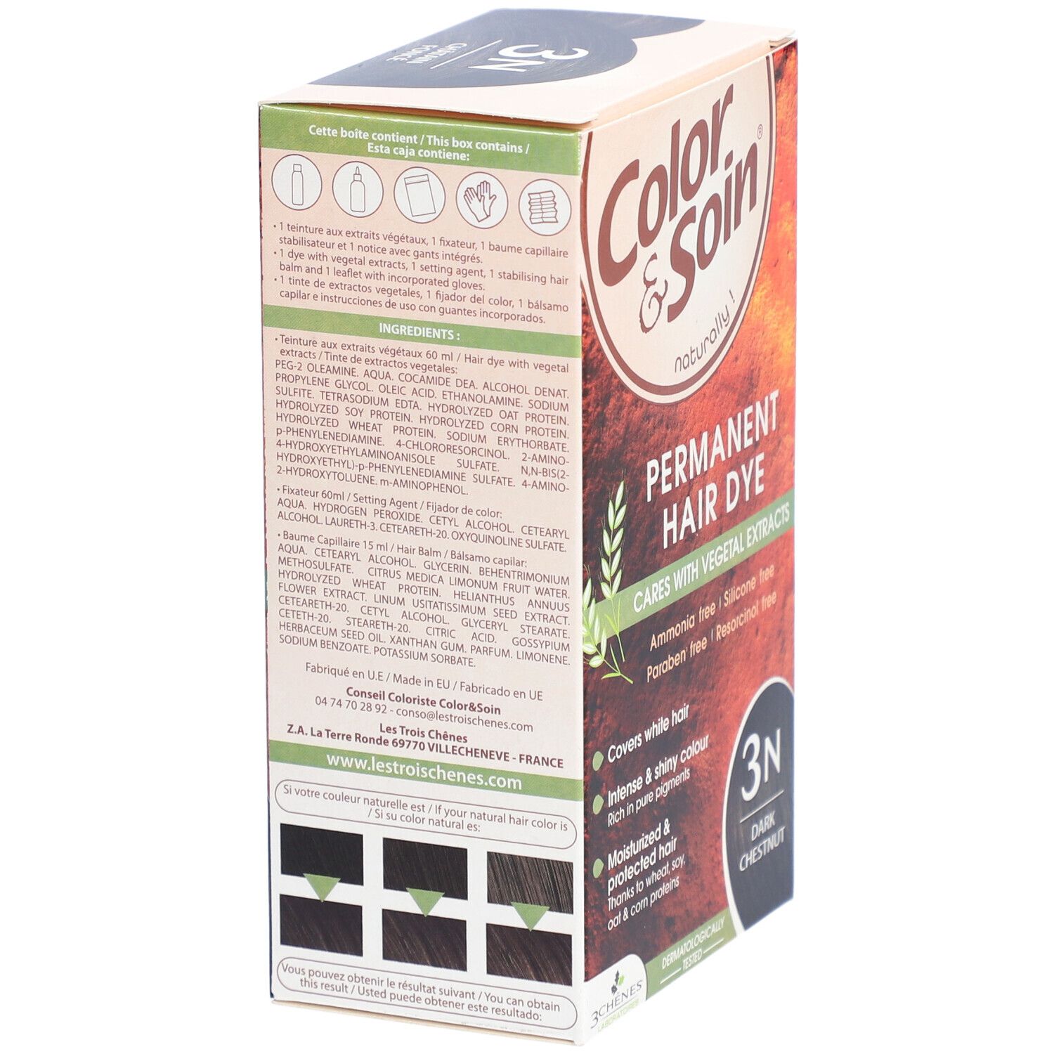 COLOR & SOIN Coloration 3N châtain foncé 135 ml