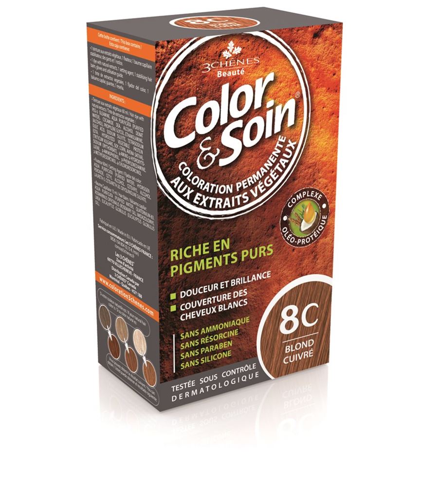 COLOR & SOIN Coloration 8C blond cuivré 135 ml